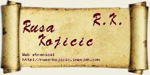 Rusa Kojičić vizit kartica